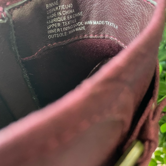 JustFab Binnae High Heeled Bootie; Burgundy Suede W/Multi-Straps & Buckles; Sz 9 - Picture 12 of 16
